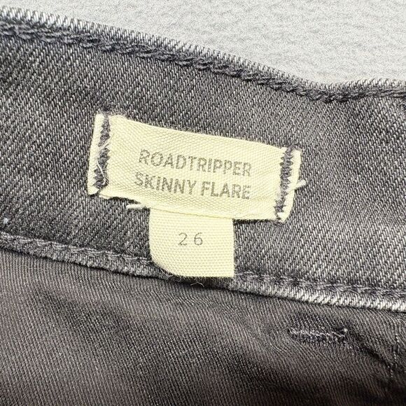 Madewell Jeans Size 26 Roadtripper Skinny Flare Slit Hem Stretch Black - Picture 10 of 11